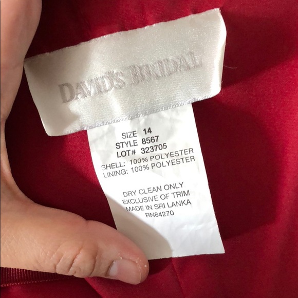 David’s Bridal Red silk Dress - Picture 5 of 8